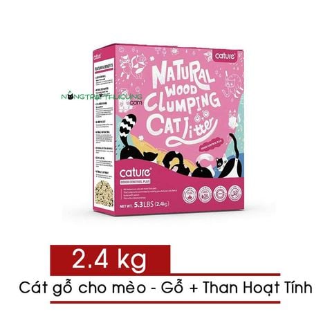  Cát Gỗ CATURE Than Hoạt Tính (Odor Control Plus) - Cát Vệ Sinh Cho Mèo 100% Gỗ Tự Nhiên - 2.4kg 