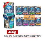  Pate Cho Mèo SnappyTom Real Fish - Lon 400g Nguyên con 