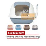  Nhà vệ sinh Mèo size lớn (52x43x41) tặng kèm xẻng - Nhiều màu 