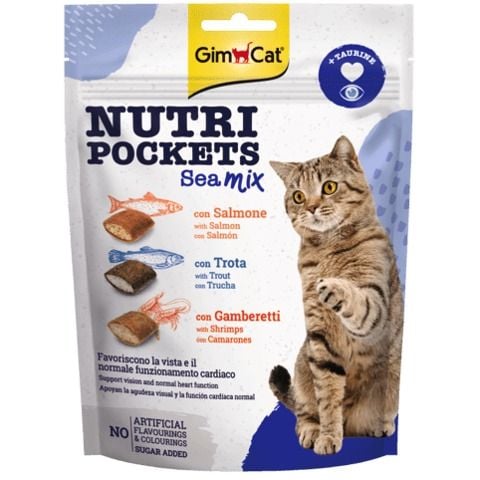  Bánh Thưởng GimCat Nutri Pockets Mèo Có Nhân Gói 150g - Mix vị 