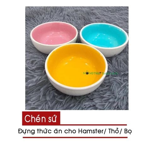  Chén sứ đựng thức ăn Hamster, Thỏ, Bọ, Nhím 