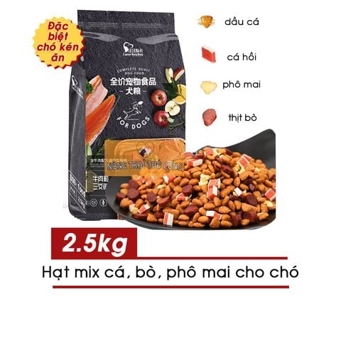  Hạt Cho Chó Captain 2.5KG (Mix Bò, Cá, Phô Mai,...) Phù Hợp Mọi Độ Tuổi, Mọi Giống Chó 