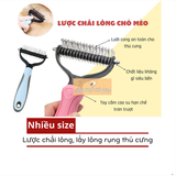  Lược Chải Lông Rụng Cho Chó Mèo - Lưỡi Cong An Toàn, Không Gỉ 