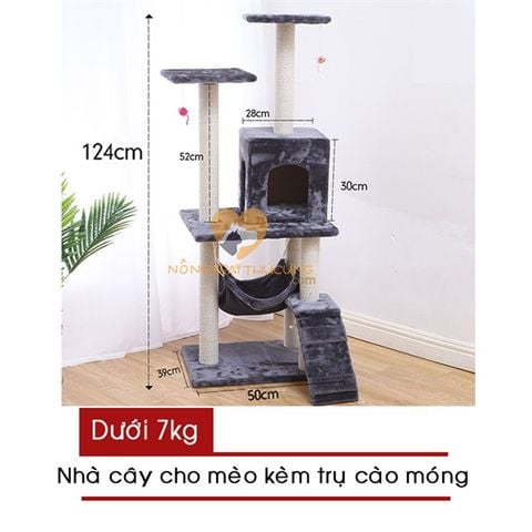  Cat Tree – Nhà Cây Cho Mèo Kèm Trụ Cào Móng – 50x39x124cm - Mã CT00065 