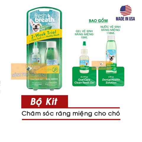  Bộ Chăm Sóc Răng Miệng (Gel và Nước Vệ Sinh) TropiClean (USA) 