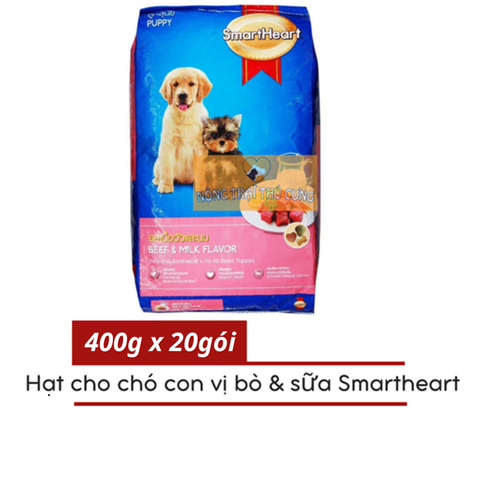  Hạt Cho Chó Con SMARTHEART PUPPY - Vị Thịt Bò và Sữa 8KG 