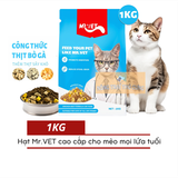  Hạt Mr Vet T1/T2 Cho Mèo Mọi Lứa Tuổi Mix Topping Sấy Khô - 1KG 