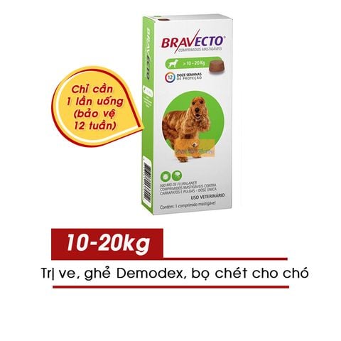  Viên Bravecto Trị Ve, Ghẻ, Bọ Chét, Demodex Cho Chó 