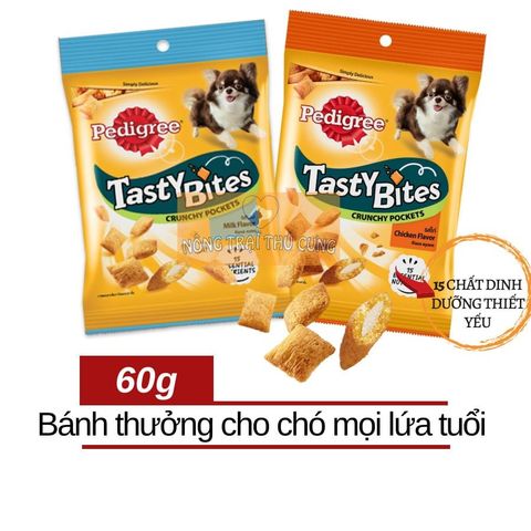  Bánh Thưởng Cho Chó Pedigree Tasty Bites Có Nhân 60g 