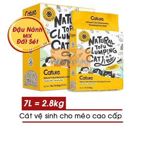  Cát Đậu Nành Mix Đất Sét CATURE Tofu & Bentonite 7L = 2.8kg - Hương Sữa 