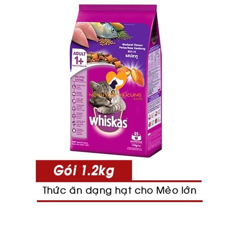 Hạt Mèo Lớn Whiskas gói 1.2kg - nhiều vị 