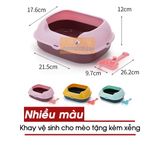  Khay Vệ Sinh Cho Mèo Tặng Kèm Xẻng (Cửa Ngang) 42x27x17cm 