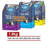  Hạt Cho Mèo Mix Cá Cơm Sấy Snappy Tom 1.5kg - Nhiều vị 