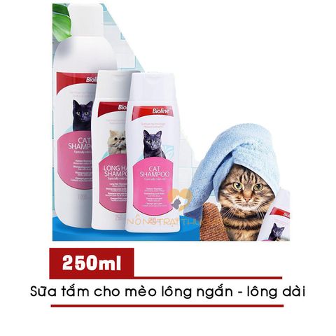  Sữa Tắm Dành Cho Mèo Lông Ngắn Bioline – 250ml 