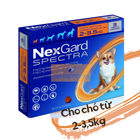  Viên NexGard SPECTRA Trị Nội Ngoại Ký Sinh Trùng Cho Chó 