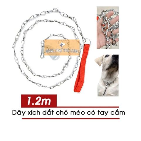  Dây xích xoắn dắt chó mèo 1m2 - nhiều size 