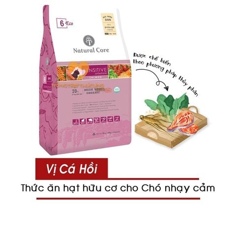  Hạt Hữu Cơ Natural Core Sensitive Cho Chó Nhạy Cảm ECO-6 - Vị Cá Hồi 