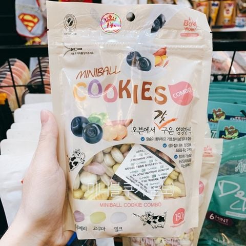  Bánh Snack Thưởng Cho Chó COOKIES MINIBALL Bowwow 150g - Hàn Quốc 