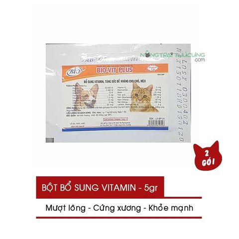  Bột Bổ Sung Vitamin, Tăng Đề Kháng Cho Chó Mèo - BIO-VIT PLUS Gói 5g 