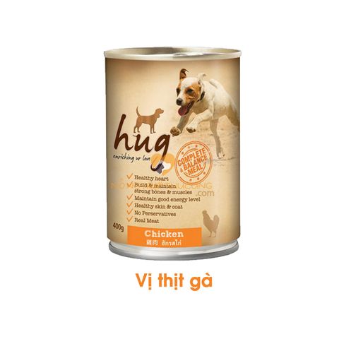  Pate Chó HUG mọi lứa tuổi - Lon 400gr - Nhiều vị 