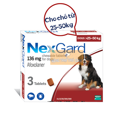  Thuốc nhai NexGard Trị Viêm Da, Ve, Ghẻ, Bọ Chét Trên Chó 