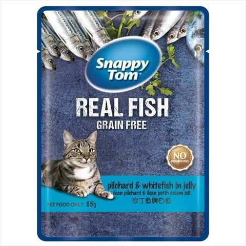  Pate Snappy Tom Real Fish Cho Mèo 85g 