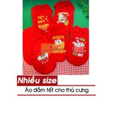  Áo Tết Cho Thú Cưng - Áo Nỉ Bông Sát Nách Màu Đỏ (Nhiều Size) - GIAO MẪU NGẪU NHIÊN 