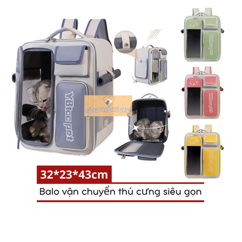  Balo Vận Chuyển Thú Cưng Cỡ To Đeo Vai Thoáng Khí, Nhiều Ngắn Túi Tiện Ích - 32*23*43CM 