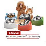  Bát Ăn Đơn Tai Thỏ Đế Cao Chống Gù Cho Thú Cưng 