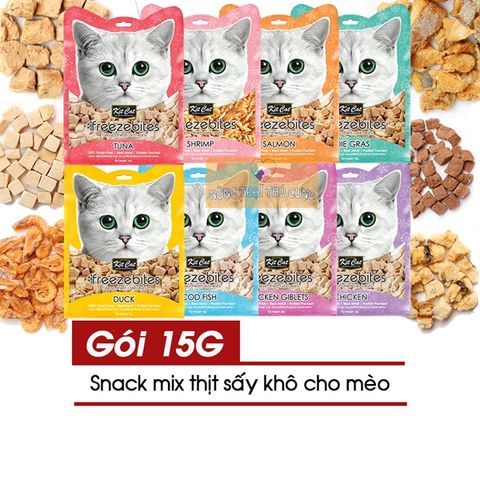  Snack Thịt Sấy Khô Cho Mèo Kitcat Freezebites 15g - Nhiều vị 