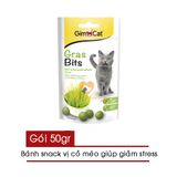  Snack - Bánh Thưởng GimCat Cho Mèo Vị Cỏ Giúp Giảm Stress Gói 50g - GimCat Gras Bits 