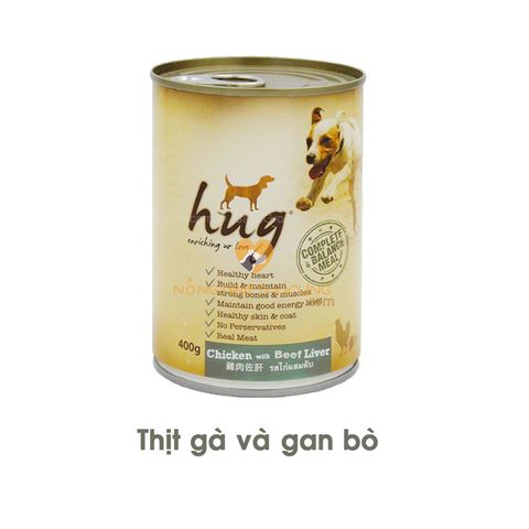  Pate Chó HUG mọi lứa tuổi - Lon 400gr - Nhiều vị 