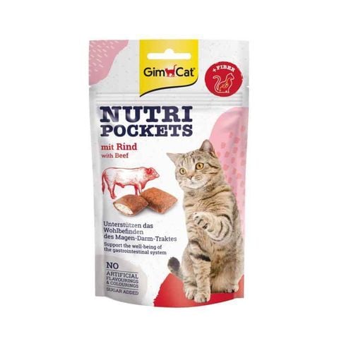  Bánh Snack GimCat Mèo Có Nhân - Gói 60g- GimCat Nutri Pockets - Nhiều vị 