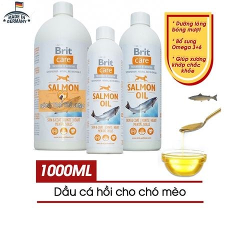  Dầu Cá Hồi Cho Chó Mèo Brit Care (Nhập Đức) - Dưỡng Da Lông, Xương Chắc Khỏe 