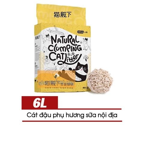  Cát Đậu Nành Cature (Hương Sữa) Mix Cát Gỗ Cho Mèo - Nội Địa Trung - 6L 