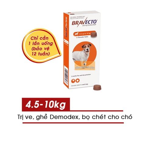  Viên Bravecto Trị Ve, Ghẻ, Bọ Chét, Demodex Cho Chó 