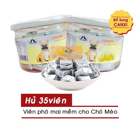  Viên Phô Mai Mềm Cho Chó Mèo (Hủ 35 viên) Bổ Sung Canxi 