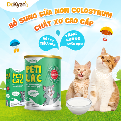  Dr.Kyan - Sữa bột dinh dưỡng PETILAC - Bổ sung sữa non Colostrum & Chất xơ cao cấp cho chó mèo 100g 