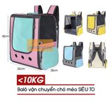  Balo Vuông Vận Chuyển Chó Mèo Siêu To 42x33x28cm (Dưới 10kg) - Mẫu 2 Màu Có Rèm Cuộn 