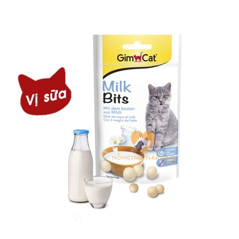  Bánh Snack- Bánh Thưởng Viên GimCat Cho Mèo Giúp Mèo Giảm Stress - GimCat Milk Bits&Tips (Vị Sữa) 