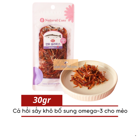  Snack Natural Core Cá Hồi Sợi Sấy Khô Cho Mèo - 30gr 