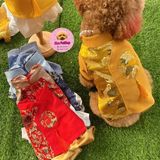  Đồ Tết - Áo Dài Tết Cho Chó Mèo (Vải Cao Cấp) Không Kèm Quần 
