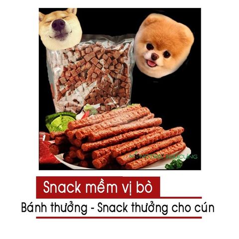  Hạt mềm cho chó - Snack thưởng - Bánh thưởng cho chó vị bò Dạng Thanh 500g 