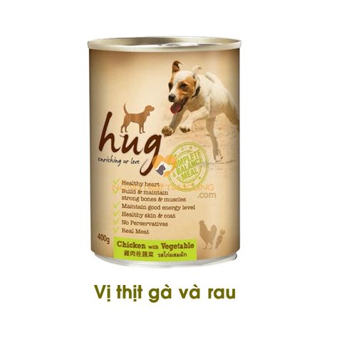  Pate Chó HUG mọi lứa tuổi - Lon 400gr - Nhiều vị 