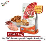  Hạt Cho Mèo Lớn Đẹp Lông Da N&D QUINOA Adult Skin & Coat (Farmina) 1KG TÚI ZIP 