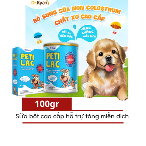  Dr.Kyan - Sữa bột dinh dưỡng PETILAC - Bổ sung sữa non Colostrum & Chất xơ cao cấp cho chó mèo 100g 