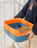  Khay Vệ Sinh Đa Sắc Thành Cao Cho Mèo (Tặng Kèm Xẻng) - Nhiều Màu 