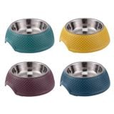  Bát Ăn Tròn Kèm Bát Inox Cho Chó Mèo (Bát Tim) 19cm 