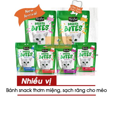  Bánh Snack Cho Mèo Kitcat Thơm Miệng, Sạch Răng - Kitcat Breath Bites 60g 