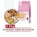  Hạt Mix Thịt Cá Sấy Khô Cho Mèo (Nội Địa Trung) - Bao Bì Ba Con Mèo Màu Hồng 